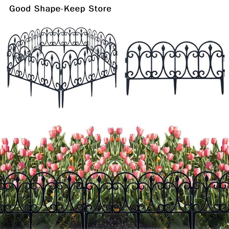 dailyDecorative Garden Fence Outdoor Rustproof Landscape Wire Border Folding Patio Fences Flower Bed Fencing Barrier