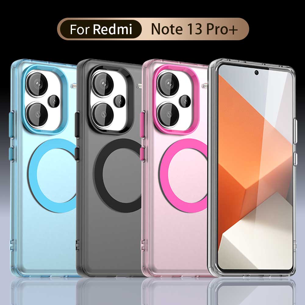 For Redmi Note 13 Pro Plus 5G Case Magnetic Wireless Charge Funda Redmi Note 13 Pro+ Plus Coque Matte Translucent PC Back Cover