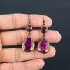 Ruby & Garnet Earrings Gemstone Jewelry, Copper Electroformed Handmade Earrings, Latest Design Jewelry