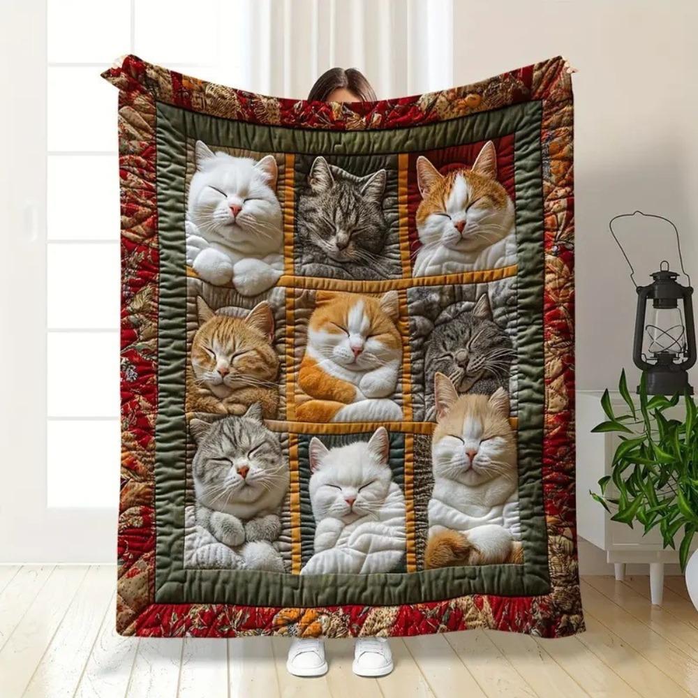 Cartoon Print Nap Blanket Creative Pattern Lightweight All Season Blanket Soft Machine Washable Decorative Throw Blanket Camping