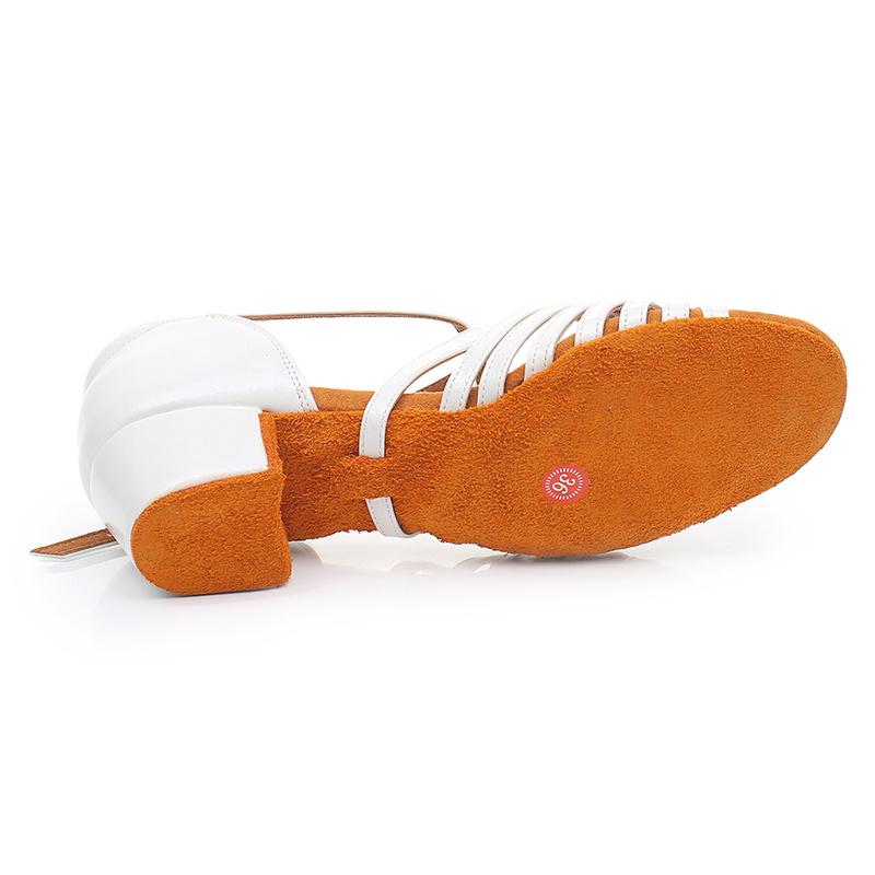 Women Girls Child Latin Dance Shoes Low-heeled Salsa Ballroom Tango Shoes Soft Sole 3.5CM Heel