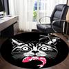 1pc Cat Fish Office Round Area Rug, Under Office Chairs Bedroom Living Room Home Decor, Room Deco, Available In Various Sizes
