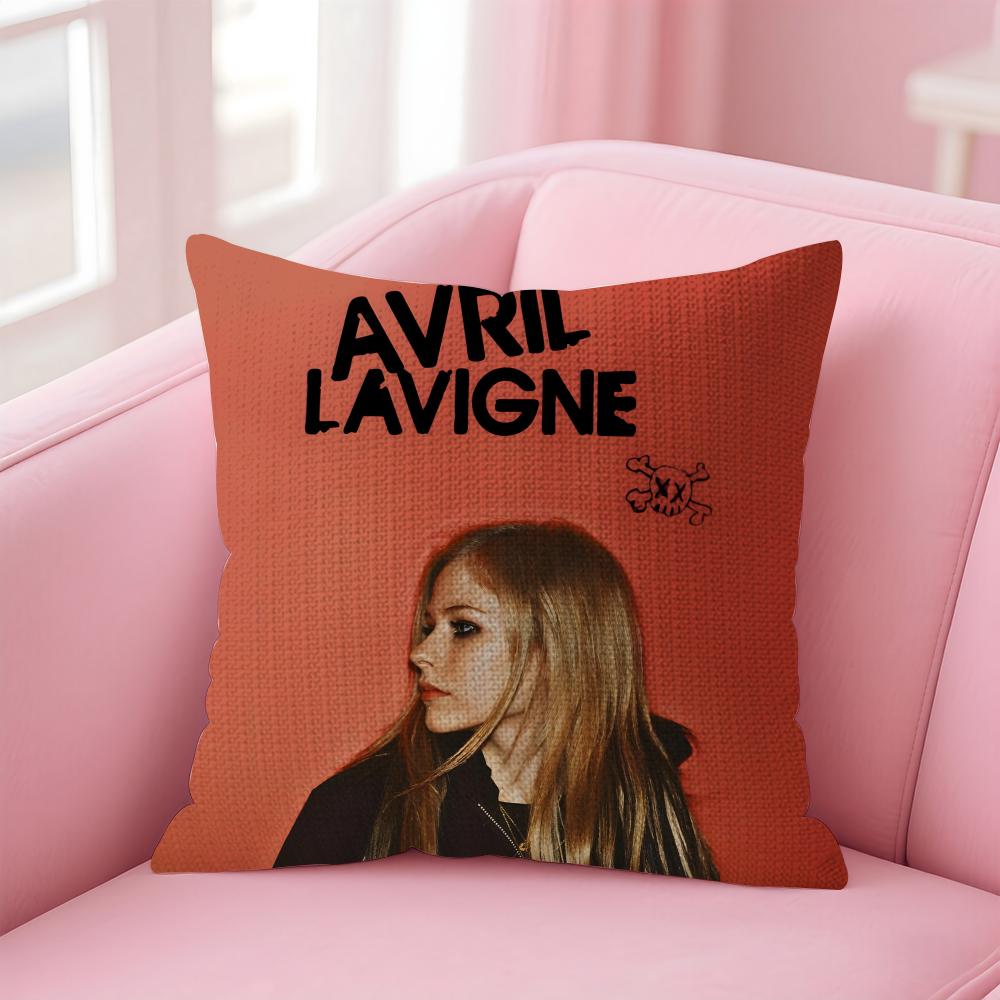 

AAvril LavigneE Singer Cushion Cover Natural Linen Pillow Case DoubleSided Print Decorative Sofa Pillowcase Home Decor Gift 30x30cm