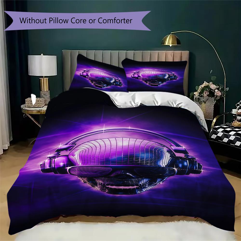 1PC Musical Elements Bedding Quilt Set Quilt Cover Pillowcase Home Decoration Birthday Gift (1 * Duvet Cover + 2 * Pillowcase, Without core)A13