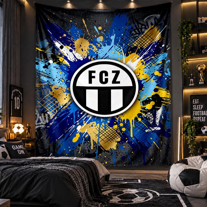 Wall Hanging Tapestry FC Zürich Print Cloth for Living Room Bedroom Home Decor