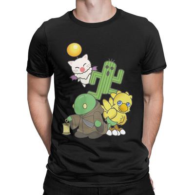 Team Final Fantasy Mogry Chocobo Tonberry Kaktus RPG Spiel Square Enix Geek Nerd T-Shirts Unisex 100% Baumwollkleidung Geschenkidee Unisex