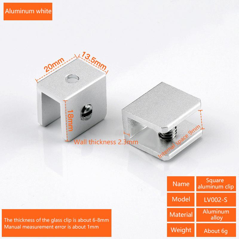

4 шт. Квадратные стеклянные зажимы Держатель для стеклянных зажимов Полка Клипса Алюминиевый кронштейн Поддержка для доски толщиной 5 мм 6 мм 8 мм 10 мм 12 мм