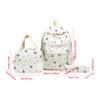 Korean Fashion Bow Print Women Backpack Simple Student Schoolbag Female Bag Set Three-Piece Backpack with Lunch Bag Pencil Case