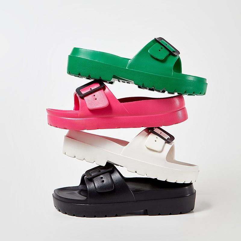 Fashion Litfun Women's Fashion Platform Sandals 2025 Summer New Outdoor Antiskid Beach Slippers With Adjustable Buckle Cozy House Slides