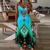 Summer New Casual Fashion Printed V-neck Dress Women's Clothing