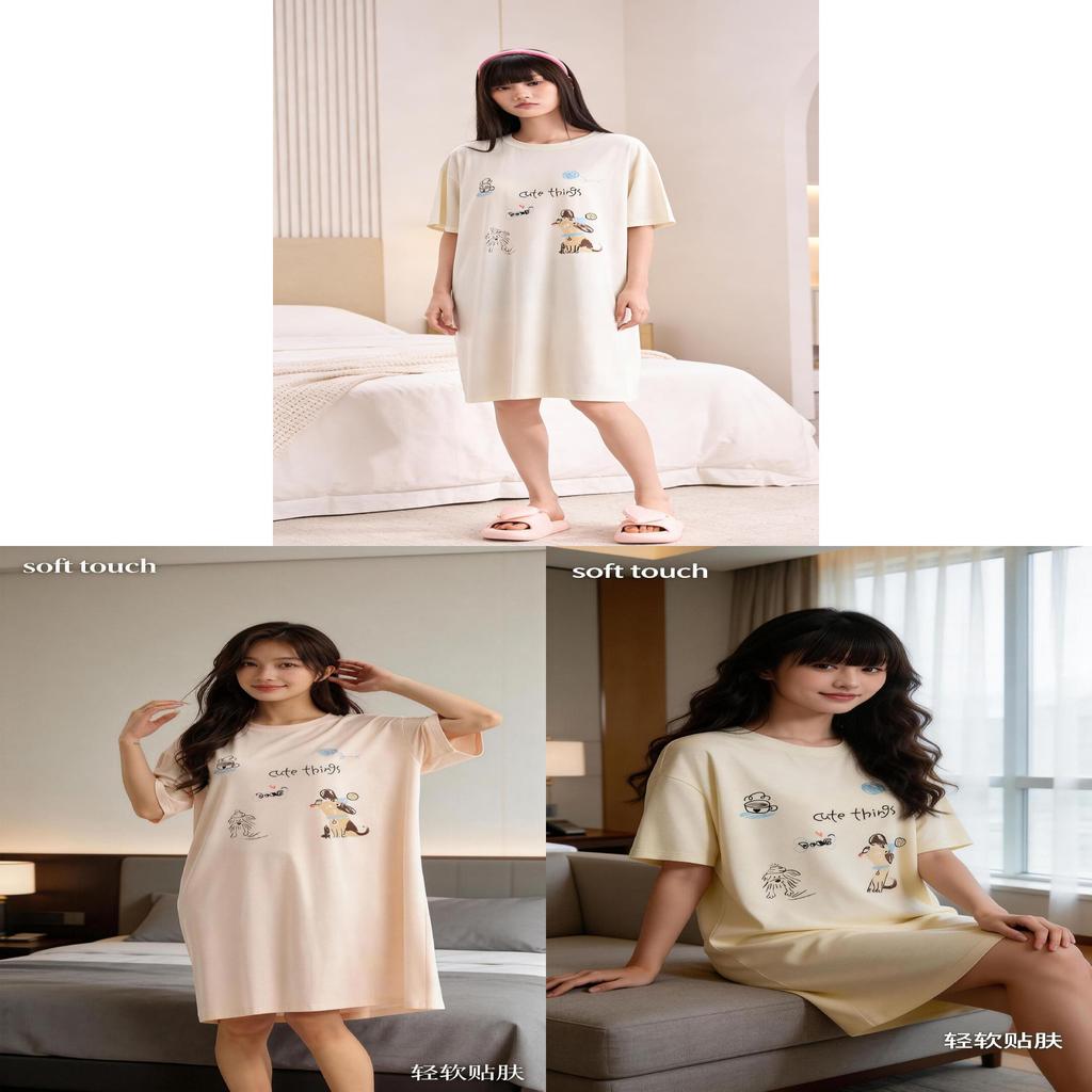 Casual Summer Sleep Dress For Women With Cotton Blend Fabric For Home And Lounge Use