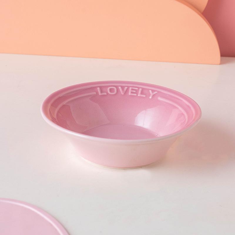 Cat Food Tray Nordic Style Ceramic Bowl Available in Multiple Colors Pet Bowl Water Bowl Cat and Dog Food Bowl Acrylic Stand