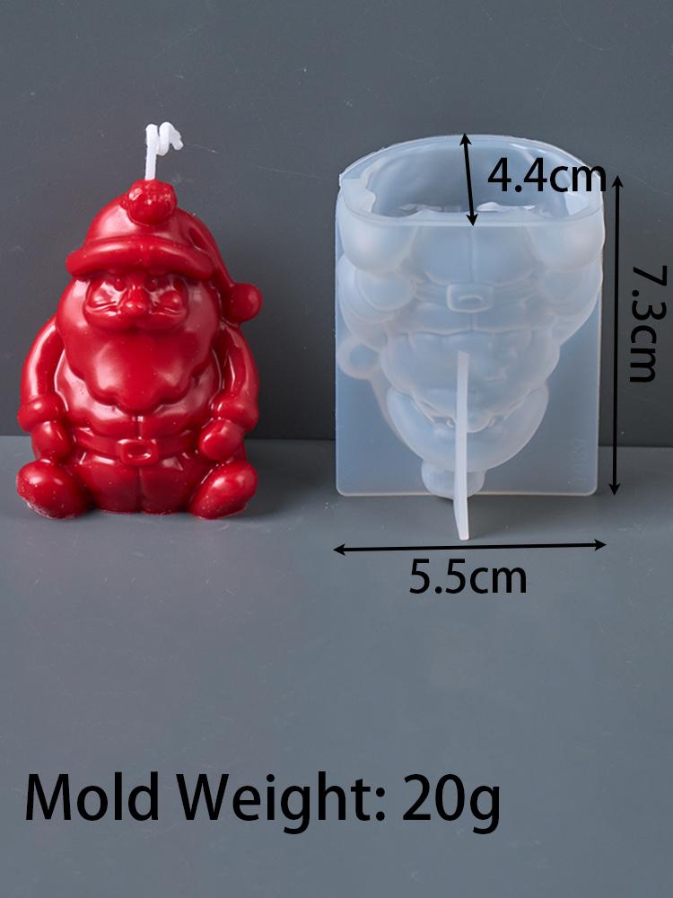 

3D Santa Claus Snowman Silicone Candle Mold DIY Christmas Ornaments Crafts Making Aroma Soap Plaster Resin Molds Home Xmas Decor