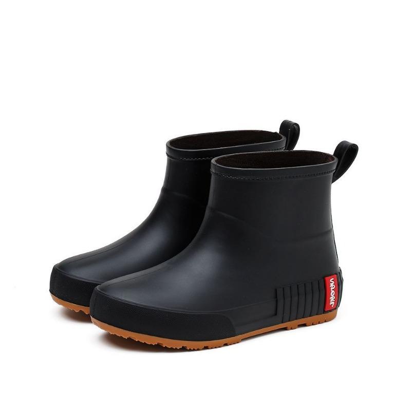 New Short Rain Shoes Women's Wear Flat-bottomed Non-slip Water Shoes Student Rubber Shoes Kitchen Work Short Water Boots