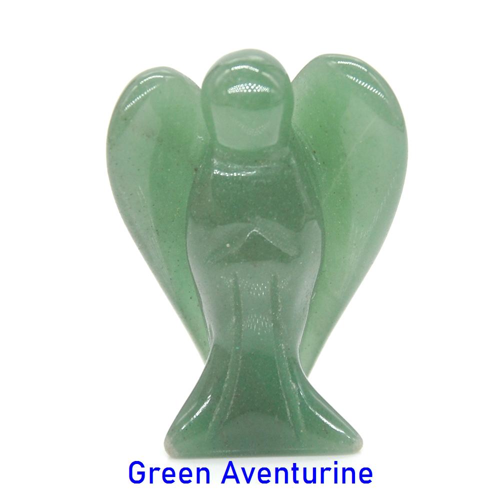 1.5" Guardian Angel Figurine Natural Healing Crystal Statue Home Stone Decor Study Craft Gift Trinket Room Ornament