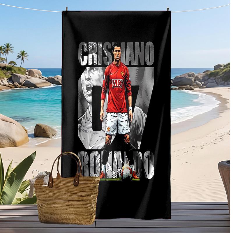 Cristiano Ronaldo Printed Beach Towel Quick Dry Soft TowelPortable Large Rectangular Beach Blanket for Travel Swimming Pool