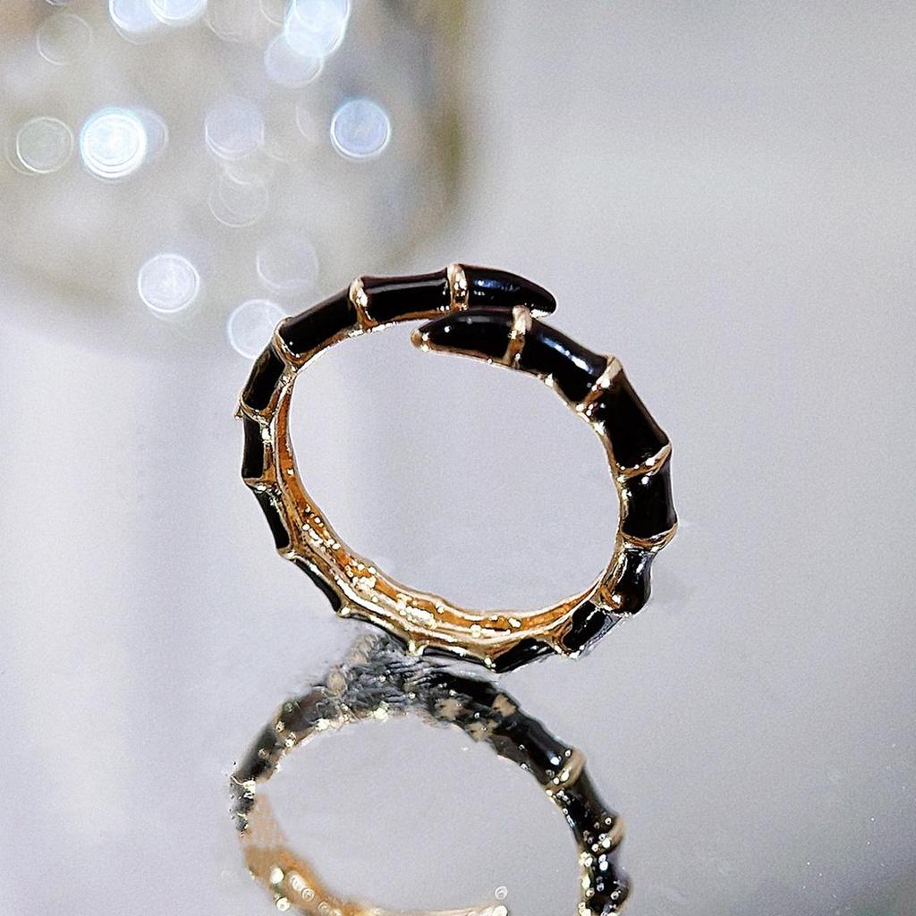 CMM European Texture Populární šperky Temperament Vícebarevný výběr Bambus Drop Glaze Móda Osobnost Nastavitelný otevírací kroužek