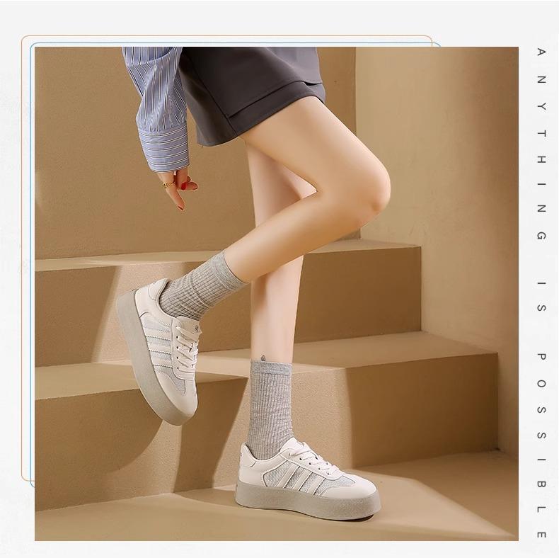 Shoes thick-soled mesh German training shoes 2025 spring and summer thin soft-soled casual shoes Forrest Gump shoes versatile little white shoes