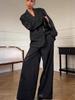2026 Spring Women's Sequin Embroidery Suit Jacket & Straight-Leg Pants Set