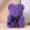 Orso di Fiori di Rosa Teddy Artificiale da 25 cm con Scatola Regalo Romantico di San Valentino Fidanzata Donne Anniversario Forniture per Feste di Matrimonio