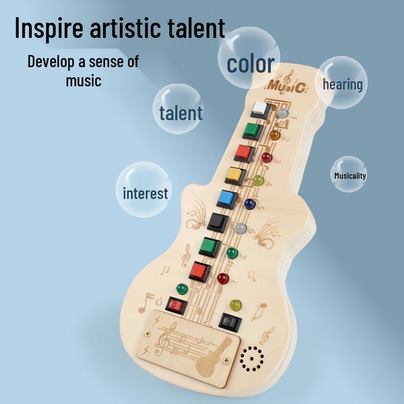 Children's Wooden Guitar Toy for Musicality and Fine Motor Skill Development