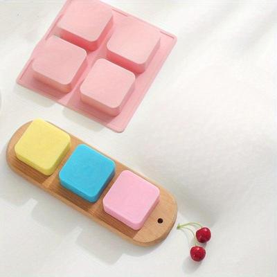 Stampo per Sapone a 4 Cavità Fai da Te Stampo per Sapone Fatto a Mano Stampo in Silicone per Pasticceria Stampo per Torta Stampo per Torta di Riso Aromaterapia Strumento