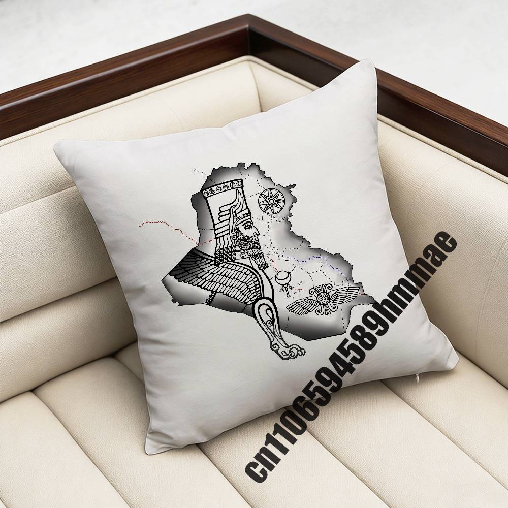 For Assyria Assyrian National Emblem Flag Throw Pillow Case Sham 45X45Cm 40X40Cm Square Car Pillowcase Pad Cushion Cover