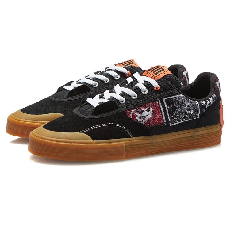 Disney x Li Ning 50/50 Keith Haring Slip Resistant Abrasion Resistant Low top Skateboard Shoes Men's Black AECR049-2