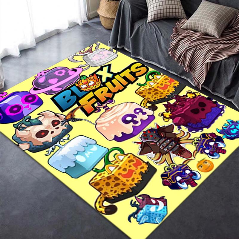 Tappeto Nuovo Blox Fruits Game 2025 per Soggiorno Camera da Letto Casa Decorazione Divano, Tappetino Antiscivolo per Giochi Bambini10