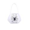 Non-woven Fabric Trick-Or-Treat Candy Basket White Snack Storage Bag Halloween Candy Bucket  Party