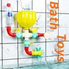 Baby Bath Toys Montessori Diy Pipes Tubes Water Spray Rotating Water Jet Game Bathtub Toy Spray Bathroom Toys Kids Gift