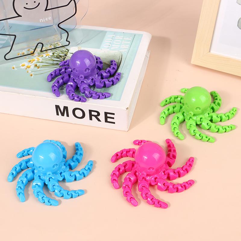 

Брелок для ключей с мультяшным скелетом осьминога, декомпрессионная новинка, 3D-подвеска для снятия стресса для мальчиков/девочек, брелок для ключей розы красного