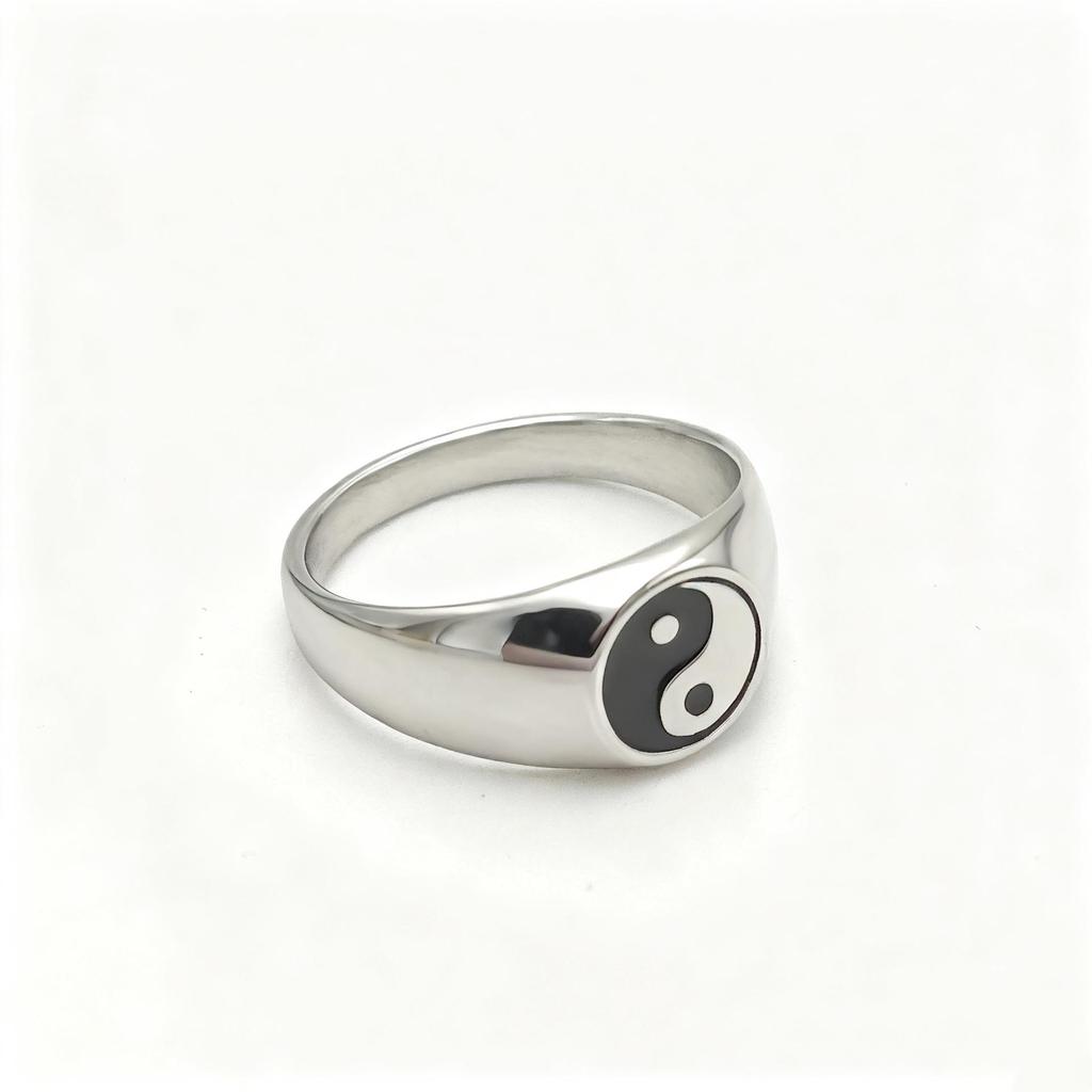 Eastern Bagua Tai Chi Stainless Steel Ring: Niche High-End Titanium Design