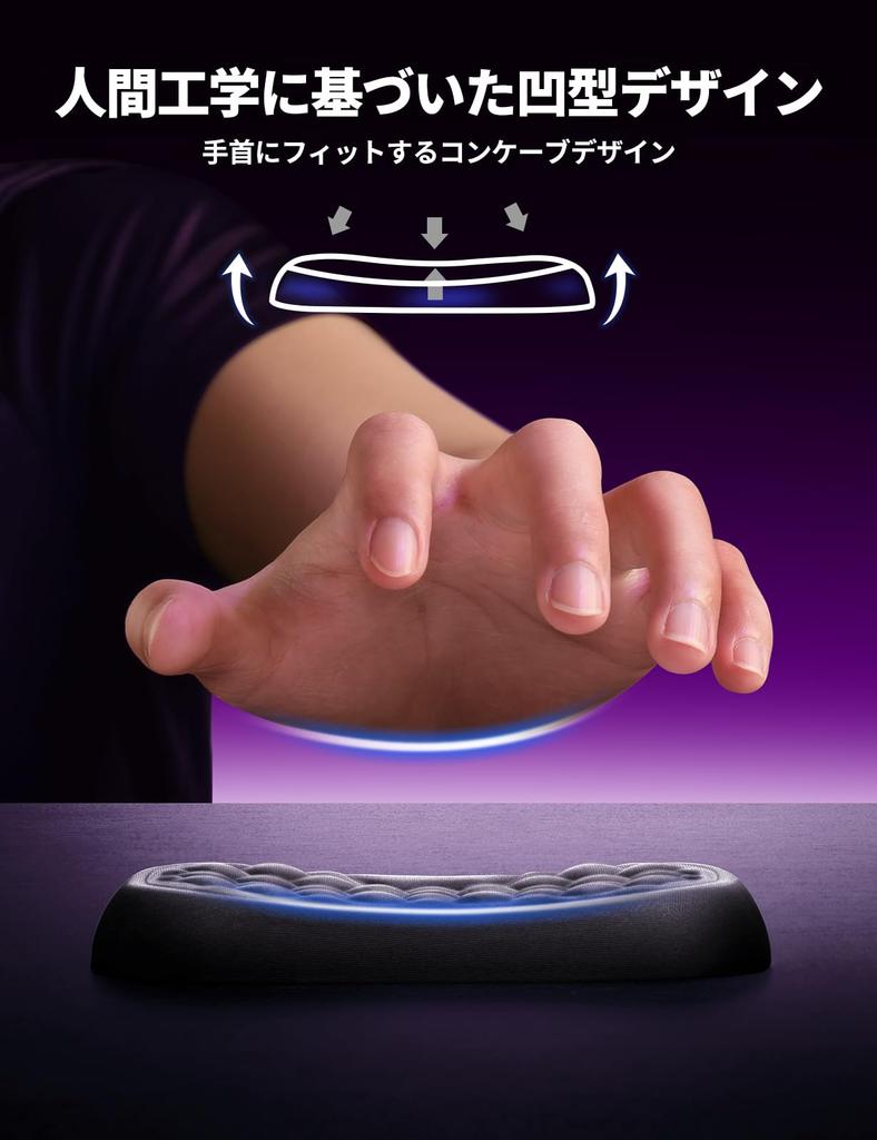 VAYDEER Wrist Rest Keyboard Wrist Rest Palm Rest Memory Foam Cushion Ergonomic Design for Computer/Typing/Office/Work/Home/Gaming (Black 44cm+15cm)