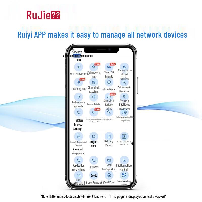 Ruijie Whole-House WiFi 6 Mesh System with Gateway & 3 Ceiling APs (CN version)