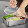 Stainless Steel Crisper Fresh-keep Food Container Rectangle Picnic Bento Tray Refrigerator Freezer Storage Box Restaurant Plate