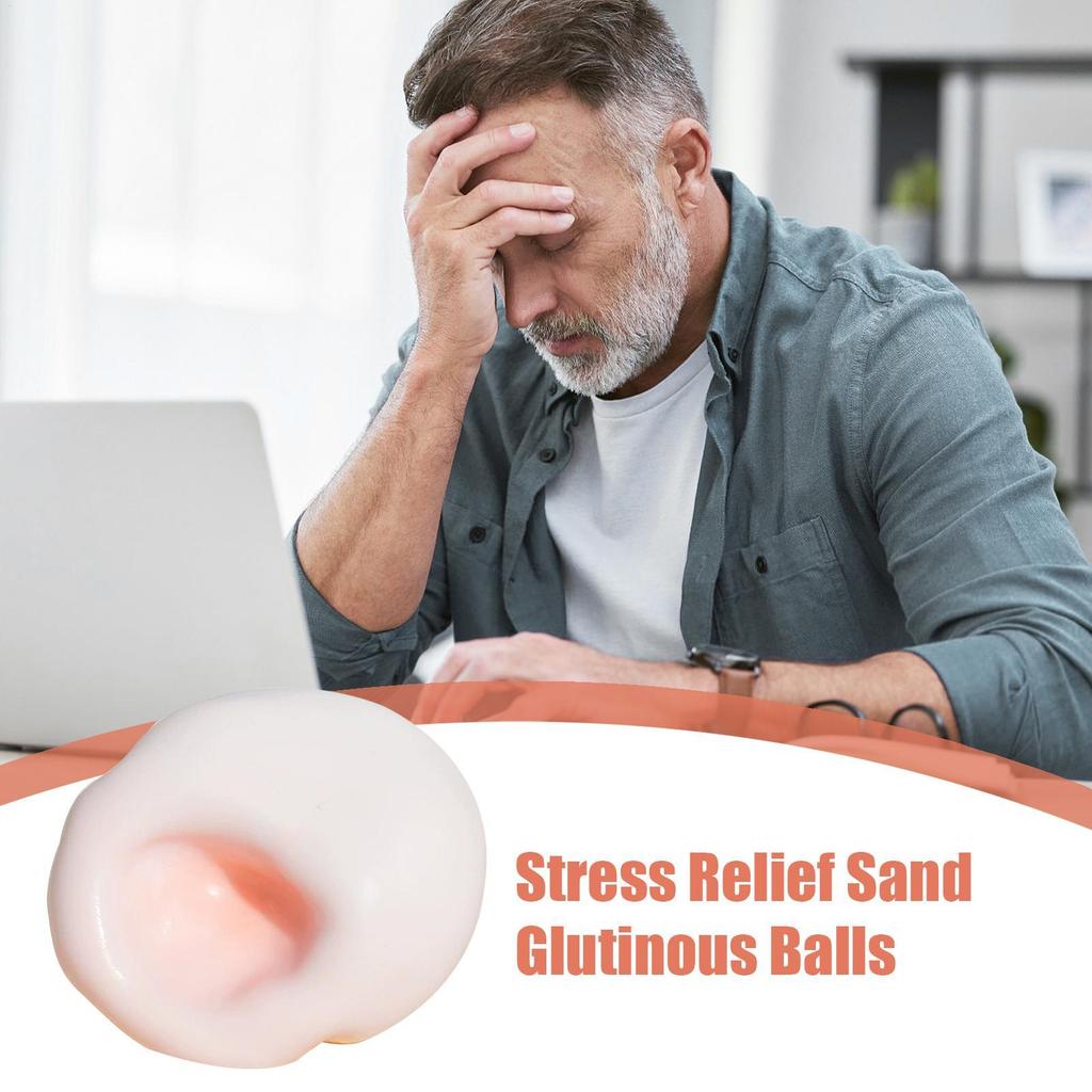 Mochi 4Cm Ball Slow-Rebound Toy Portable Moltable Ball Squeeze Toy Realistic Mochi-Like Textured Toy For Stress Easing