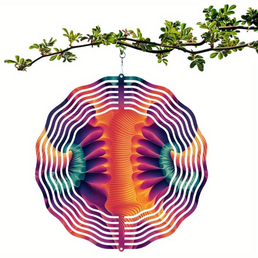 10 Inch Metal Wind Spinner Hanging Wind Chime for Garden Balcony Decor 360 Rotating Hook Outdoor Seasonal Decoration Vibrant Design
