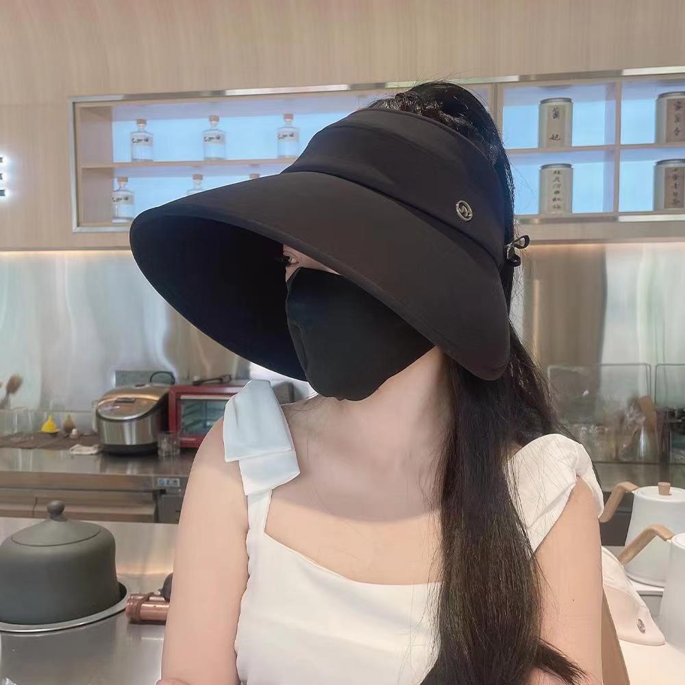 

Женская летняя шляпа от солнца с широкими полями, солнцезащитные козырьки, портативная кепка с отверстием для хвостика для путешествий на открытом воздухе