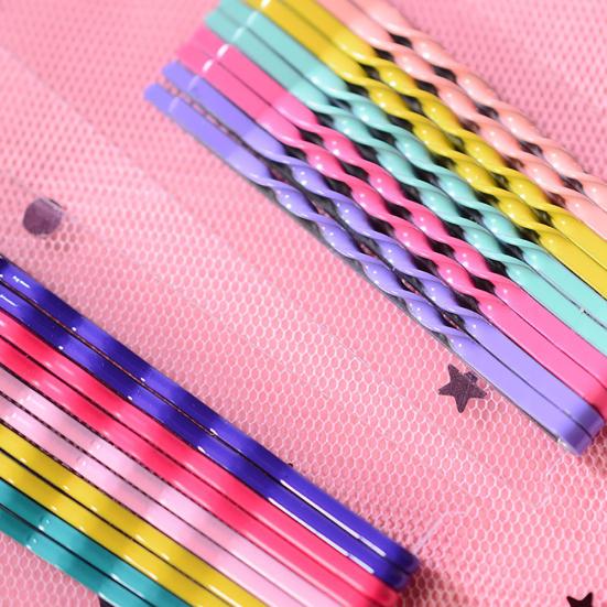 10Pcs Girl Rainbow Magnoloran Wavy Bobby Pins Hair Clip Hairpin Hairdressing