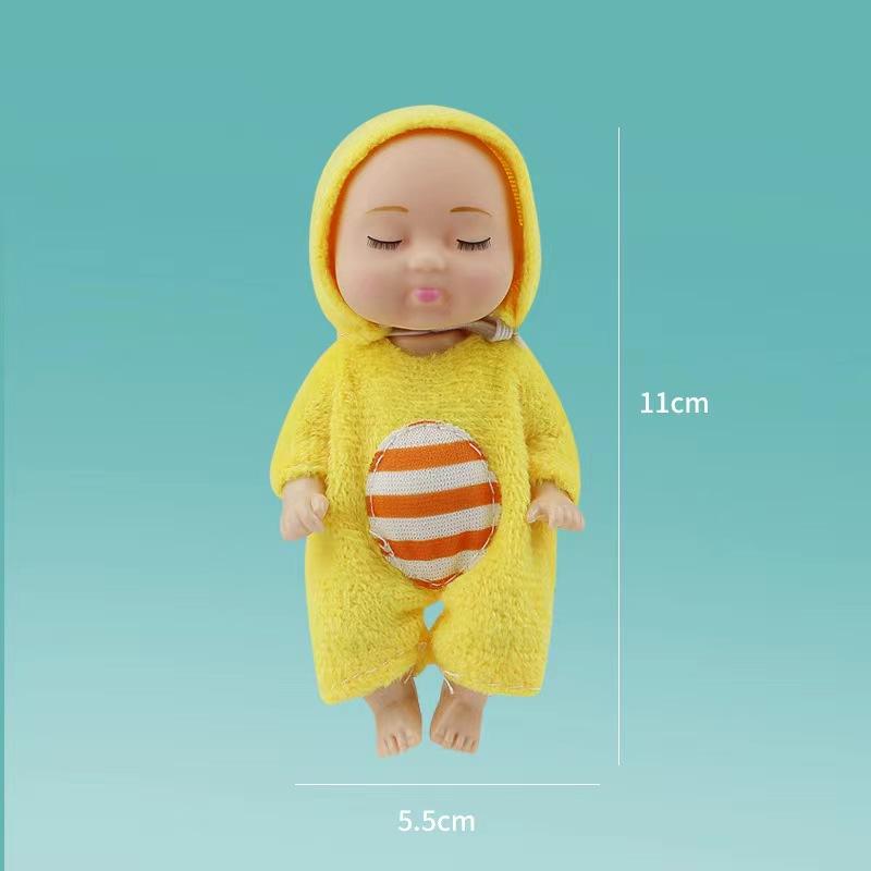 11cm Mini Sleep Baby Doll Fashion Simulation Rebirth Dolls Mini Cute Doll Cartoon Animal Kids Toy for Children Birthday Gift