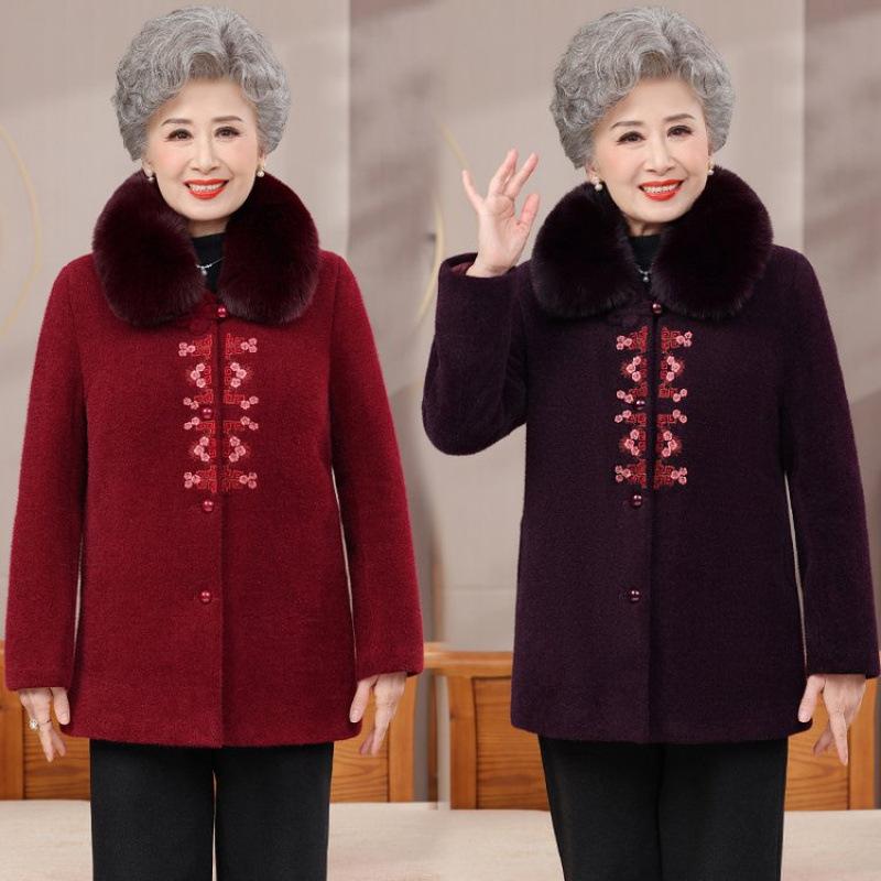 Wife winter woolen jacket plush warm autumn and winter top old mink clothes