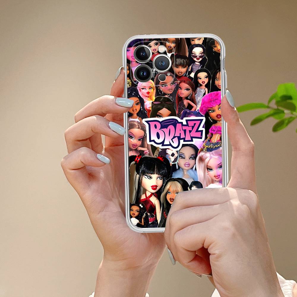 Cute B-Bratz Doll Transparent Soft Phone Case For IPhone 15 12 14 16 17 13 Plus 11 Pro Max 13 Pro