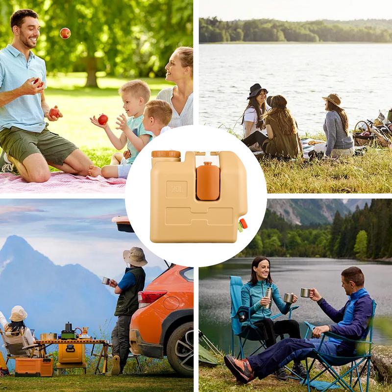 Wasserspeicher mit Ausguss, Multifunktions-Wassertank mit Lotionspender, tragbar, leckagefrei, für Rucksackreisen