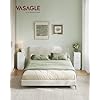 VASAGLE Set di 2 Comodini Stretti con 2 Cassetti, Scomparto Aperto Sinistro o Destro Montaggio Flessibile per Camera da Letto, Soggiorno, Bianco Nuvola