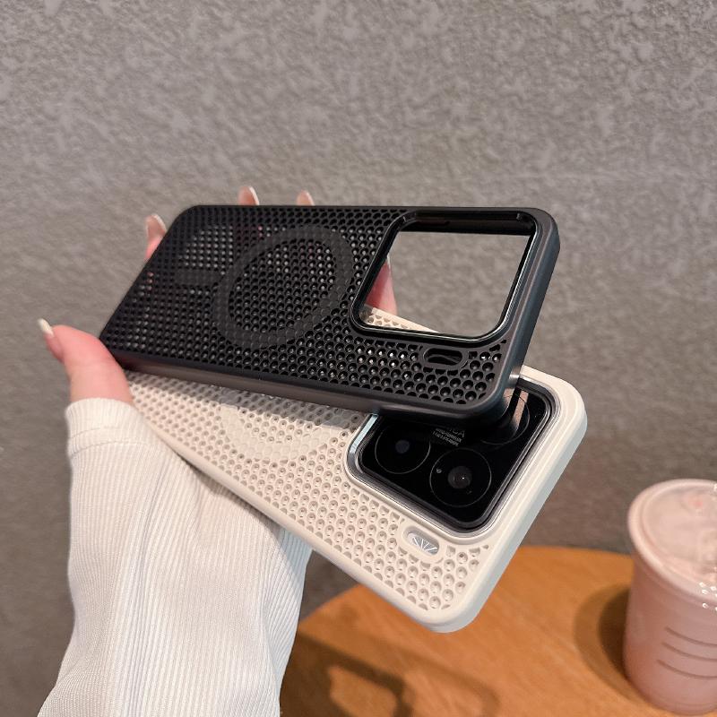 For Magsafe Magnetic Wireless Charging Luxury Solid Color Heat Dissipation Phone Case For Xiaomi 15 Ultra 13 14 Pro Bumper Cover
