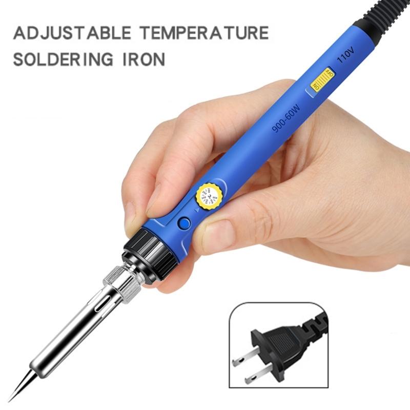 Soldering Iron Kits 60W 110V Upgraded Digital Electric Soldering Kits 200-480℃ Adjustable Temperature Welding Tool