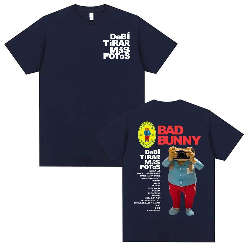 Rapper Bad Bunny Debi Tirar Mas Fotos DTMF Vintage Tshirt Unisex Women Fashion Punk Oversized T Shirt Summer High Quality T Shirts