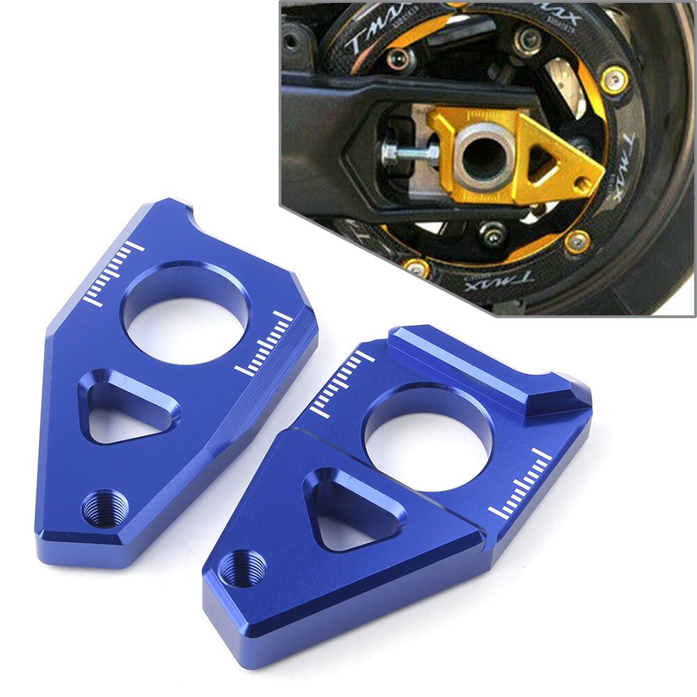 2 st Aluminium Axel Spindel Kedjesträckare Block för Motorcykel För Yamaha YZF R1 FZ1 2005-2015 & FZ8 TMAX 530 2012-2015