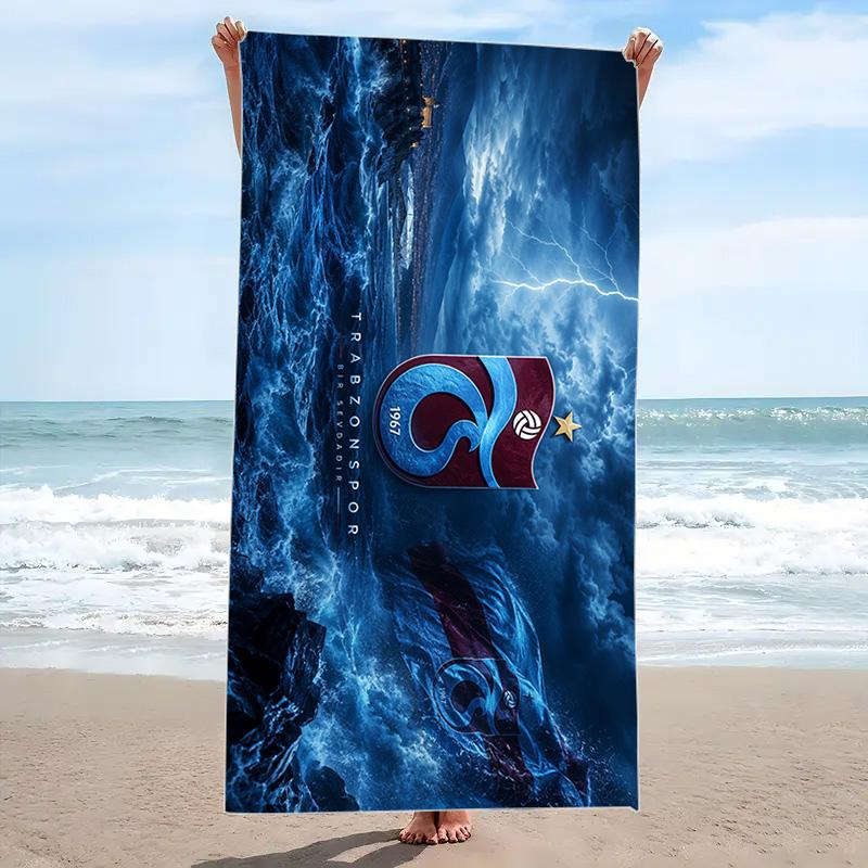Trabzonspor Print Beach Towel, Large Soft Quick Dry Towel for Beach Camping Swimming